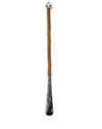 Black & White Soccer Ball Long Handled Shoehorn - Chestnut