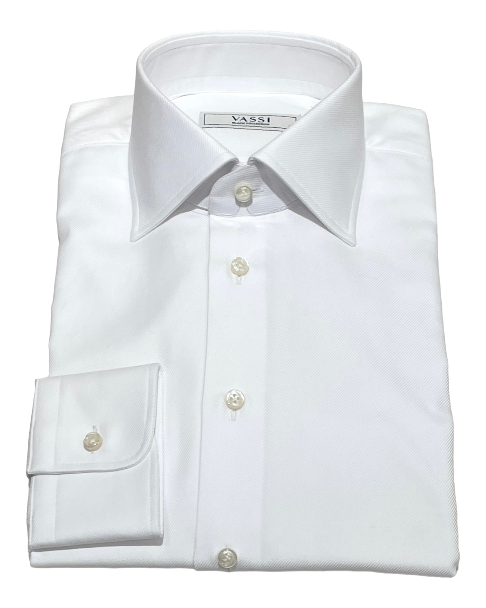 Essential Classic Dress Shirt - White Diagonal DRESS SHIRTS15.5