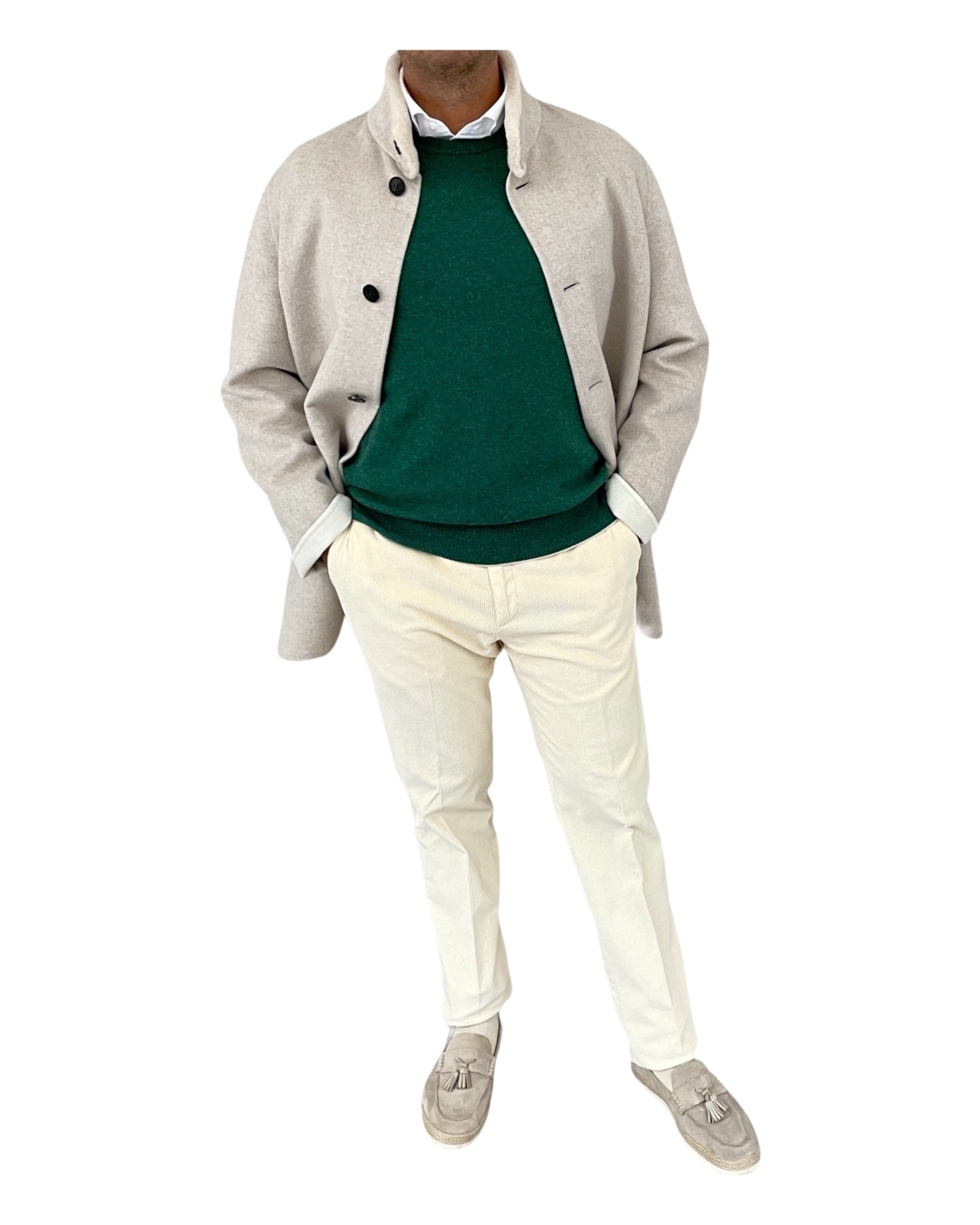 Angora Cashmere Coat with Detachable Shearling Collar - Loro Piana OUTERWEAR50 EU