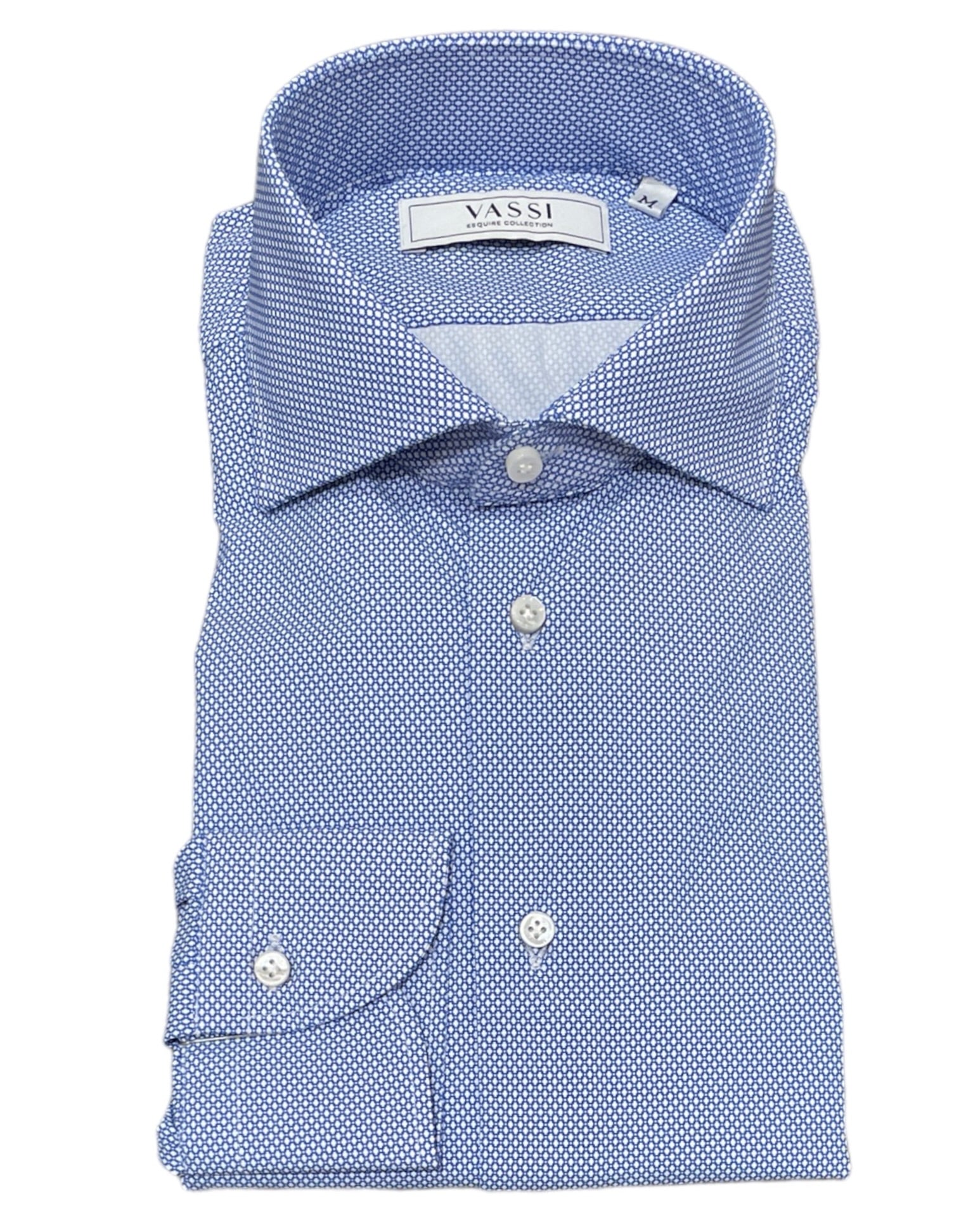 Blue Micro Neat Four - Way Stretch Shirt SPORT SHIRTSS