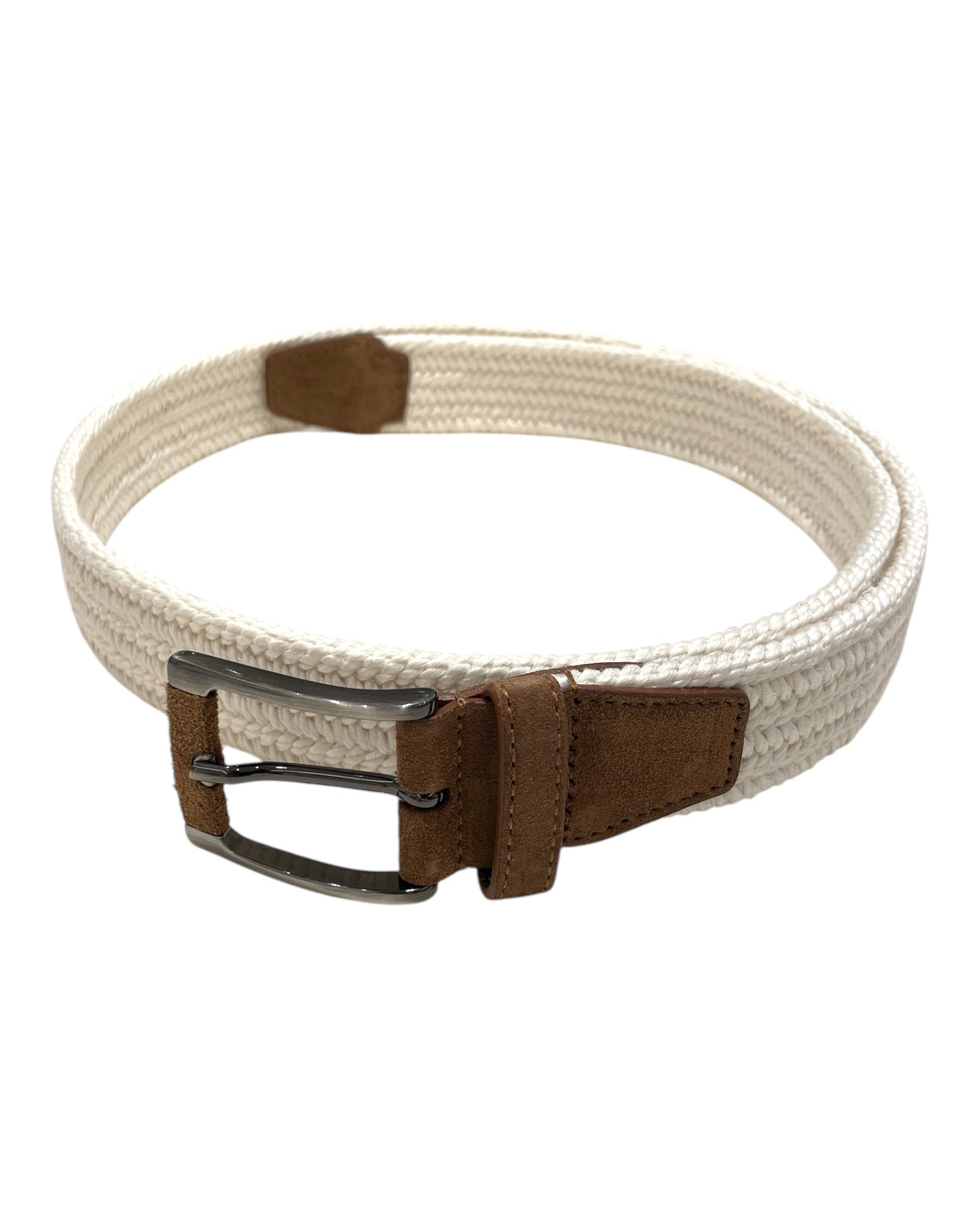 Braided Linen Belt - Off - White BELTS34