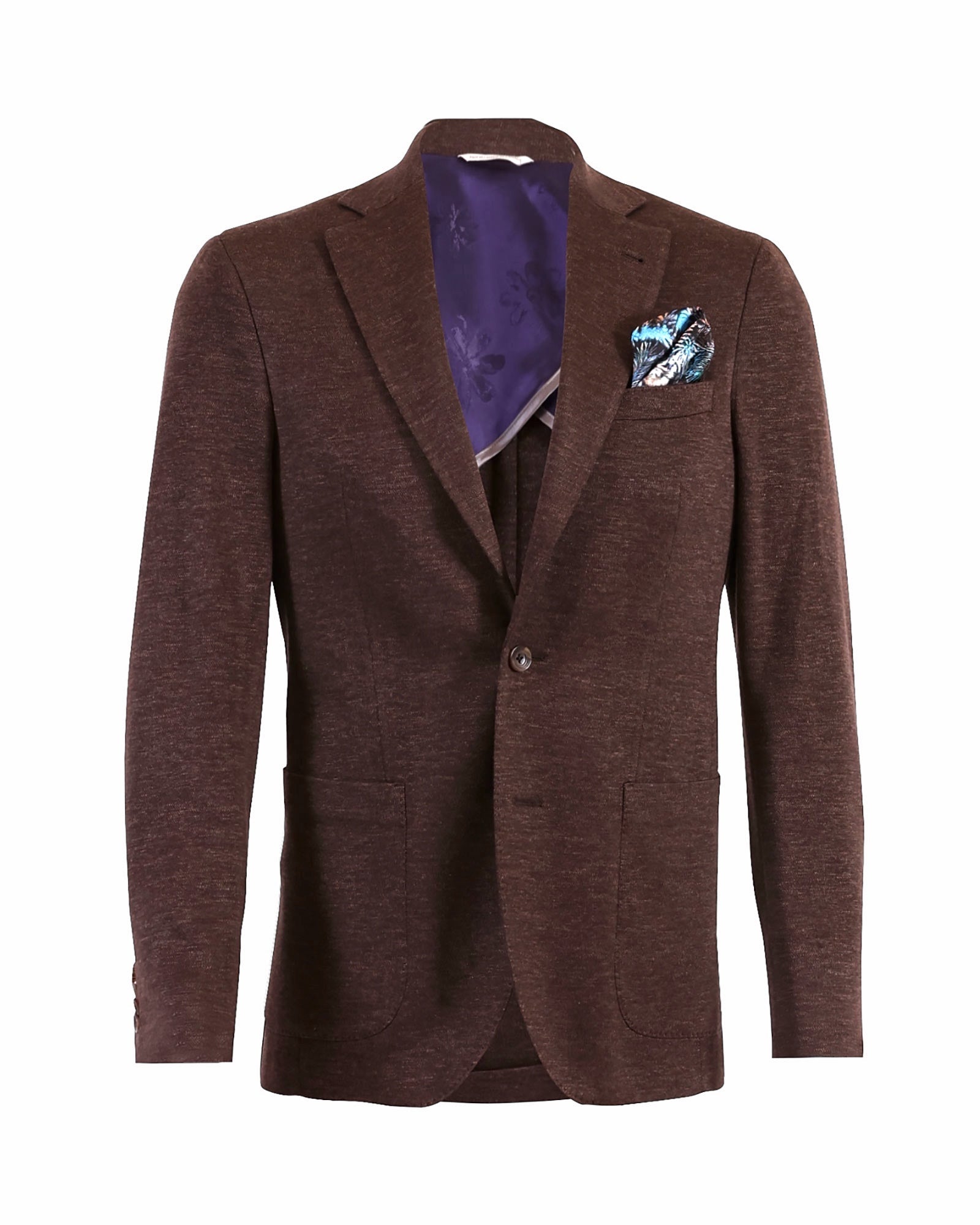Brown Melange Blazer - Loro Piana Wool & Silk JACKETS36S