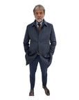 Cashmere and Wool Coat With Quilted Nylon - Blue OVERCOAT50 EU
