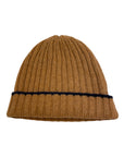 Cashmere Knit Beanie with Contrasting- trim detail TOQUEMarch Brown-Ink Well