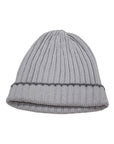 Cashmere Knit Beanie with Contrasting- trim detail TOQUECalcite-Grey Flannel