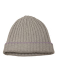 Cashmere Knit Beanie with Contrasting- trim detail TOQUEPotash-Lavender