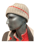 Cashmere Knit Beanie with Contrasting- trim detail TOQUEDark Medium Dyed-Spark