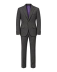 Charcoal Grey Suit with Brown Pinstripes - Super 120's SUITS40R