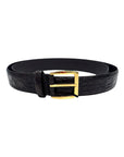 Crocodile belt - Tamponato Dark Brown with Gold Buckle BELTS46