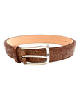 Crocodile belt - Tamponato Washed Brown with Matt Brass Buckle BELTS46