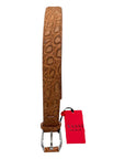 Crocodile belt - Washed Brown with Polished Brass Silver Buckle BELTS46