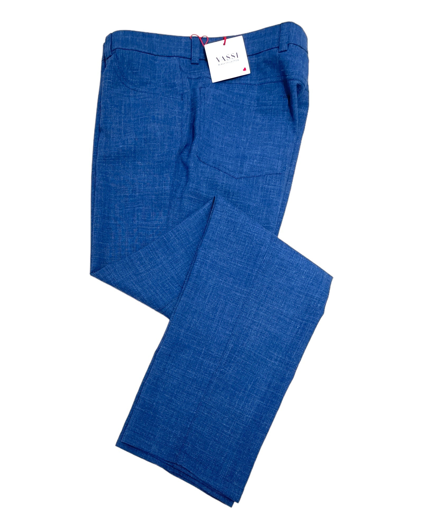 Easy Care Linen 5-Pocket Pants in Indigo Blue CASUAL PANTS32