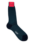 Extra - fine Dotted Shadow Striped Cotton Dress Socks SocksGreen