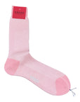Extra - fine Horizontal Pintriped Cotton Socks SocksPink