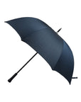 Leather Handle Long Umbrella - Blue Steel, Glen Plaid UMBRELLA