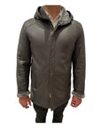 Merino Shearling Jacket with Hood - Moka OUTERWEAR50 EU