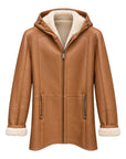 Merino Shearling Jacket with Hood- Whisky OUTERWEAR48 EU