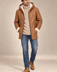 Merino Shearling Jacket with Hood- Whisky OUTERWEAR48 EU