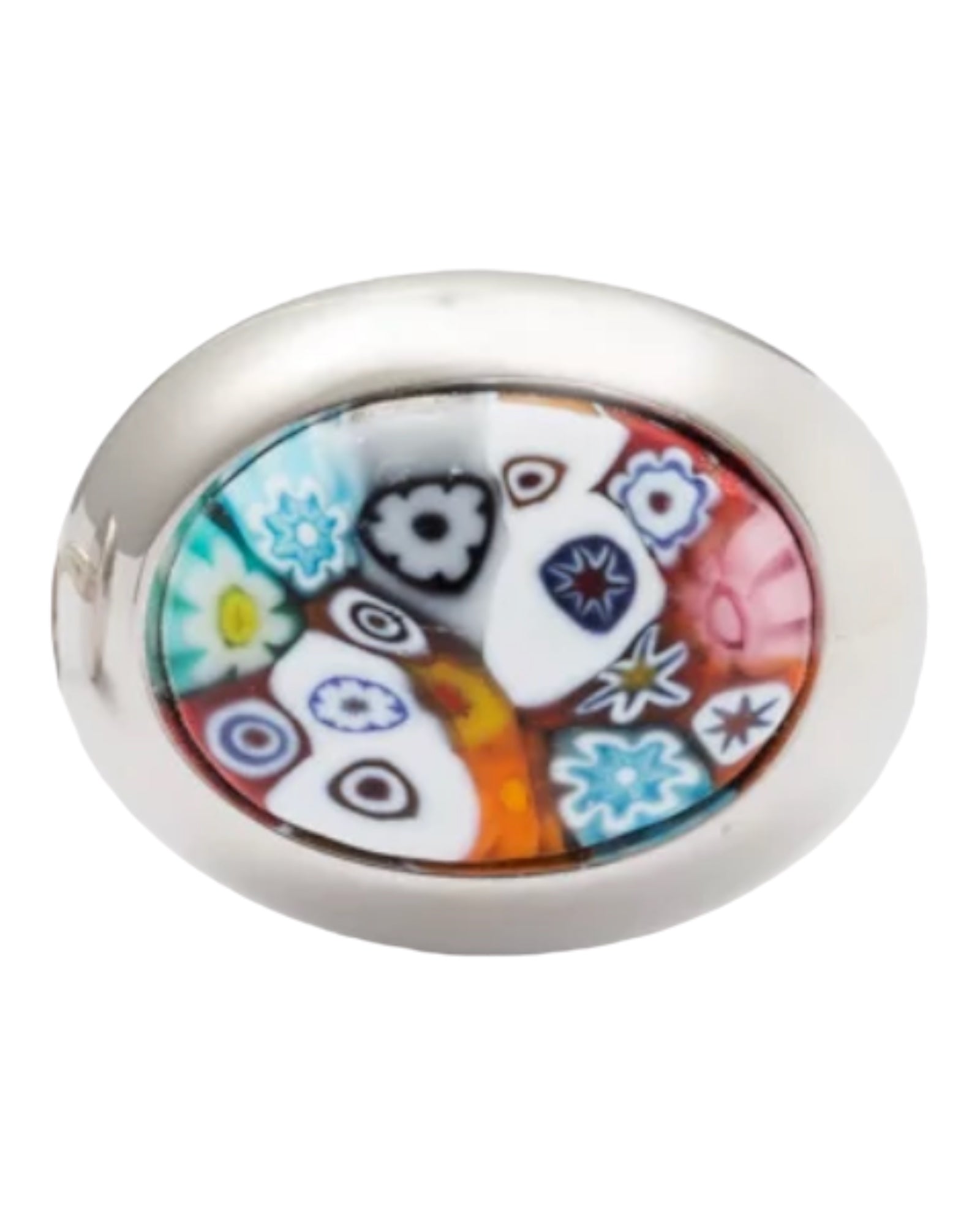 Oval Murano Glass Cufflinks - Multi Colour Cufflinks