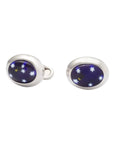 Oval Murano Glass Cufflinks - Blue