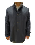 Pure Cashmere 3/4 Coat with Nutria Lining - Midnight Blue OUTERWEAR50 EU
