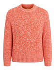 Pure Cashmere Cable Knit Melange Crewneck Sweater in Coral SWEATERS50 EU