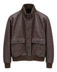 Reversible Napa leather Bomber jacket - Brown/Blue OUTERWEAR48 EU