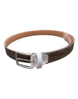 Special Fiammato Fabric Belt with Beige Nubuck Lining - Brown BELTS44