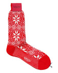 Traditional SnowFlake Wool Socks SocksRed