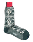 Traditional SnowFlake Wool Socks SocksGreen