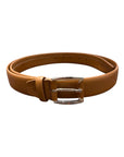 Tubular Calf Leather Belt with Bull Embossing - Caramel BELTS44