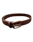 Tubular Calf Leather Belt with Bull Embossing - Dark Brown BELTS44