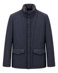 Twill Traveler Jacket with Shearling Lining - Navy OUTERWEAR50 EU