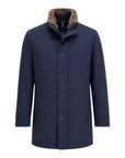 VASSI 3/4 Coat Loro Piana Storm System™ with Shearling Lining - Midnight Blue OUTERWEAR50 EU