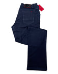 Stretch Japanese Denim Jeans with Stretchable Waistband - Dark Blue