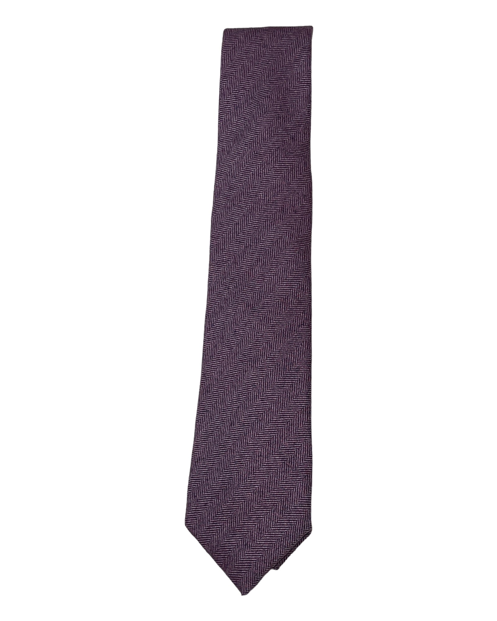 Pure Cashmere Fishbone Seven-Fold Necktie TIESLavender