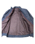 Insulated Leather Shirt Jacket - Blue