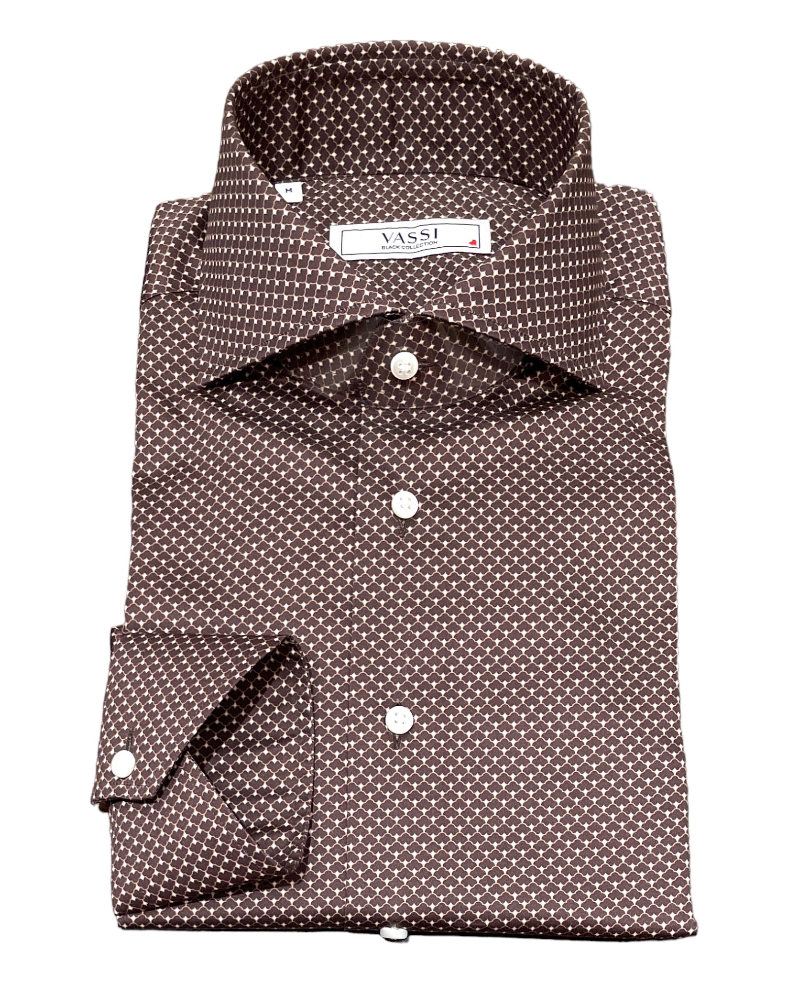Cotton Sport Shirt - Brown and Beige pattern SPORT SHIRTSM