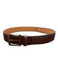 Airbrushed Hand-Dyed leather Belt with Hand Stitching - Brown