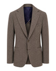 Taupe Houndstooth Jersey Blazer - Loro Piana Wool Attitude