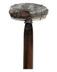 Wine Cask Long Handled Brass Shoehorn - Silver/Chestnut SHOEHORN