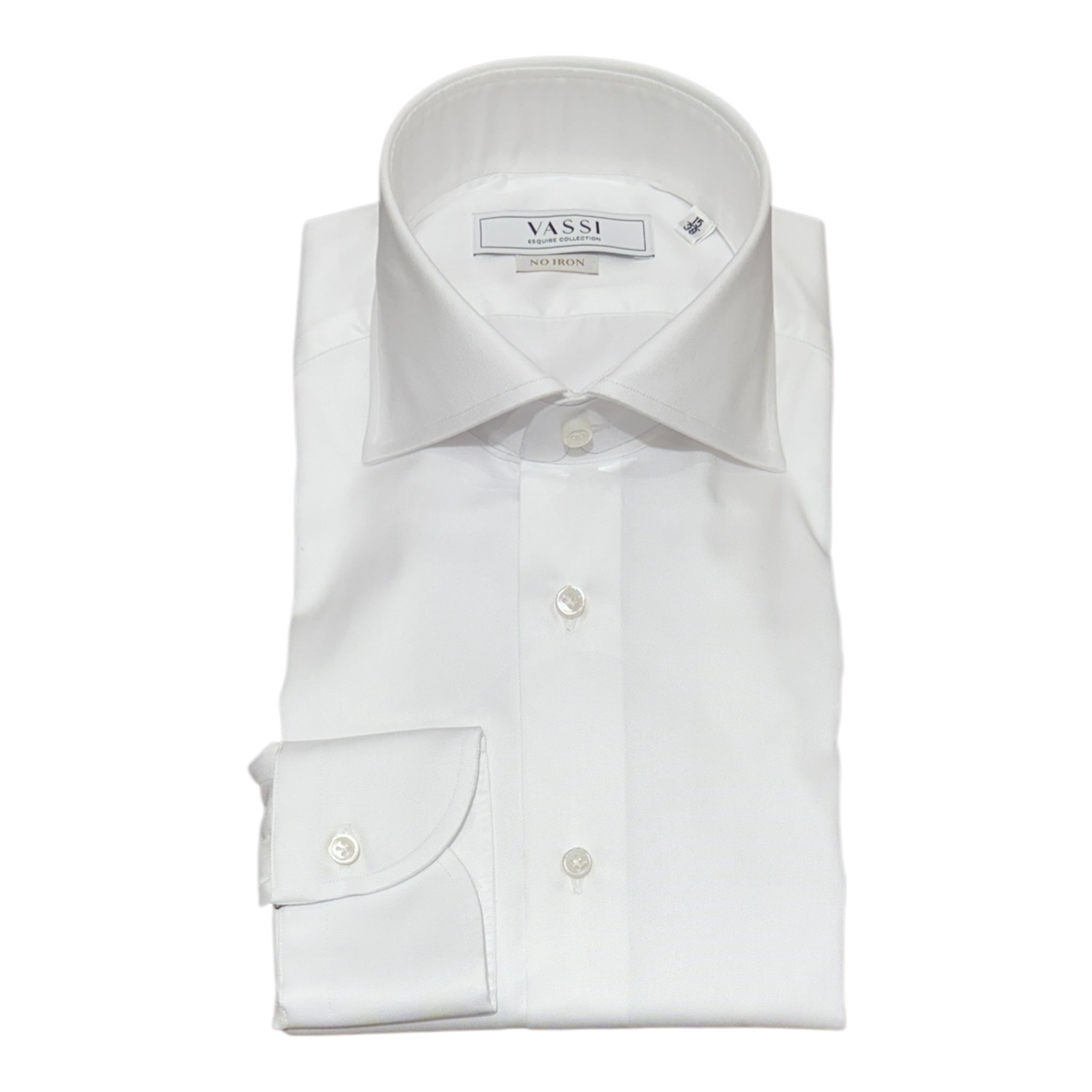 Wrinkle Free Cotton Dress Shirt - White DRESS SHIRTS38 EU