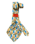 Bold Geometric Seven-Fold Silk Ties TIESMustard