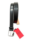 Brush Off Calfskin Belt with Dotted Trim - Black BELTS46
