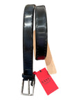 Brush Off Calfskin Belt with Dotted Trim -Blue BELTS46