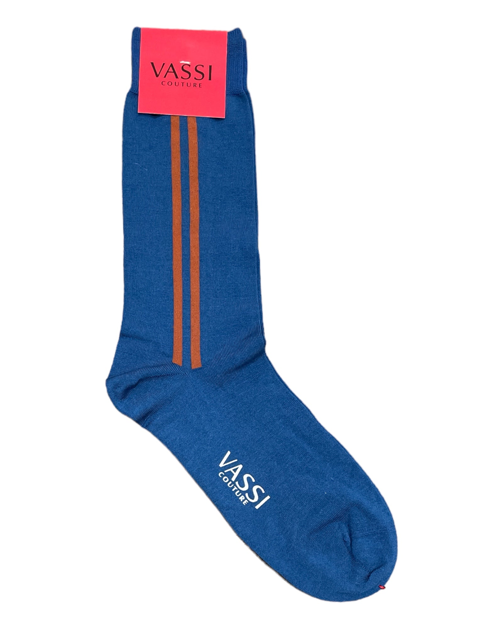 Double Striped Comfort-Socks - Blue-Rust Socks