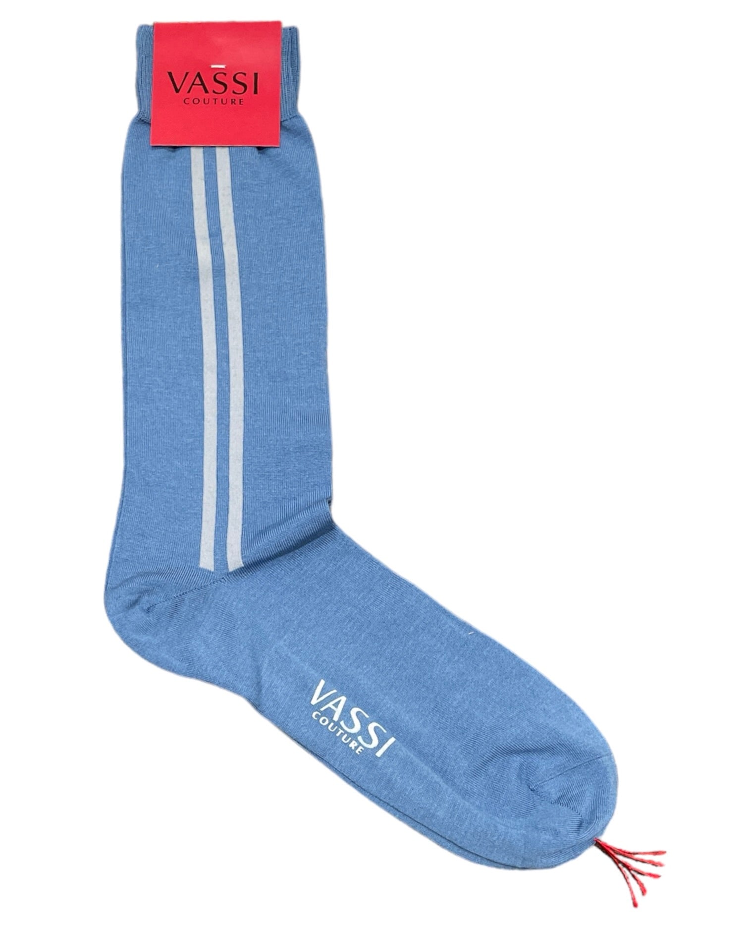 Double Striped Comfort-Socks - Light blue-Grey Socks