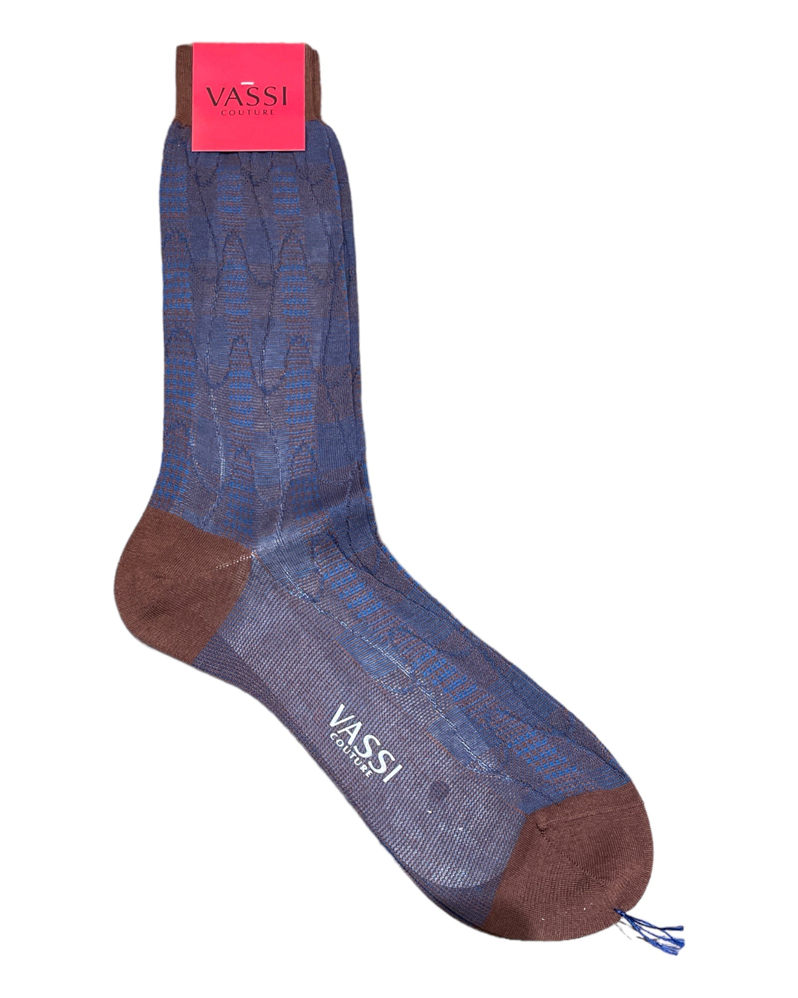 Extra-fine Cotton Dress Socks - Brown-Blue Socks
