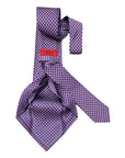 Geometric Print Seven-Fold Silk Tie - Purple TIES