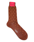 Ghost Pattern Cotton Dress Socks SocksBrown